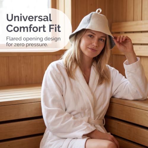 2 Pack Wool Sauna Hat for Men & Women