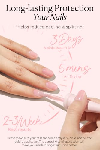 AzureBeauty 18ml Nail Strengthener & Growth Gel - Jelly Pink Ridge Filler (Pack of 1)