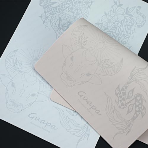 2pcs Silicone Pre Printed Tattoo Practice Skin with 9 Exquisite Tattoo Designs (Pink Skin)