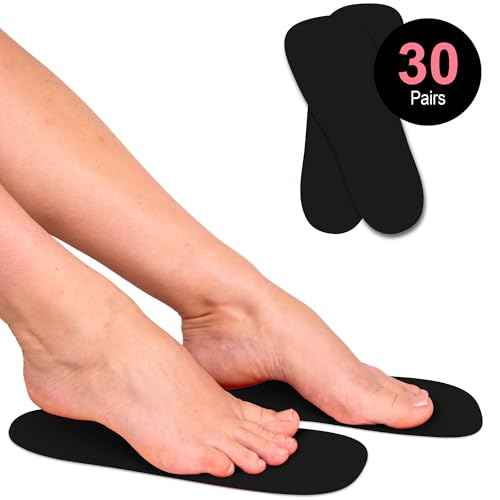 CHNELSS 30Pairs Professional Spray Tan Feet Pads - Disposable Foam Feet Protectors for Tanning Salon Hygienic & Comfortable Feet for Spray Tanning - Spray Tan Foot Covers for Tanning Tent(Black)