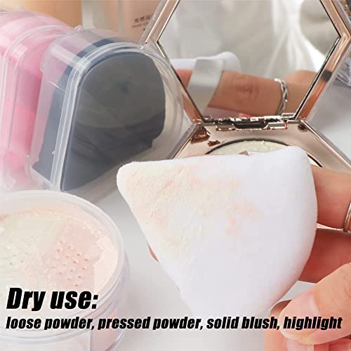 Triangle Powder Puffs for Face Setting - 10Pc Velour Makeup Sponges