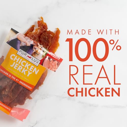 Pur Luv Dog Treats, Chicken Jerky for Dogs, Made with 100% Real Chicken Breast, 16 Ounces, Healthy, Easily Digestible, Long-Lasting, High Protein Dog Treat, Satisfies Dog's Urge to Chew