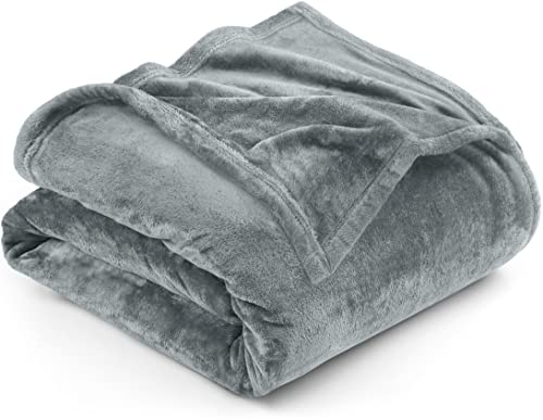 Utopia Bedding Fleece Blanket King Size Stone Blue 300GSM Luxury Fuzzy Soft Anti-Static Microfiber Bed Blanket (90x102 Inches)