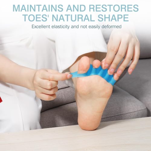 Soft Gel Toe Separators and Bunion Corrector for Foot Pain Relief - Blue