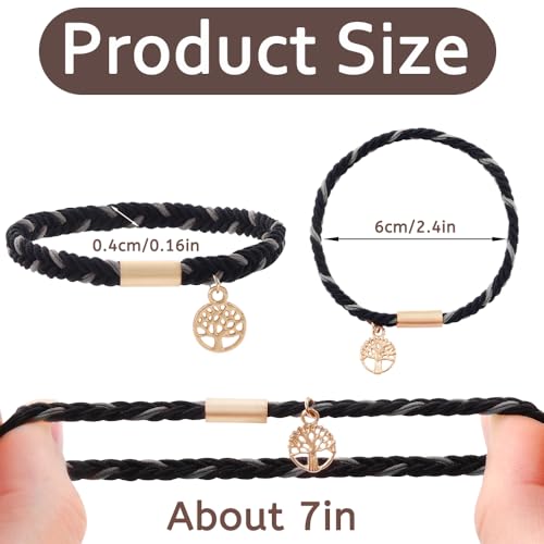 DIYDEC Boho Hair Ties Bracelet Set - 10 Pieces, 5 Styles