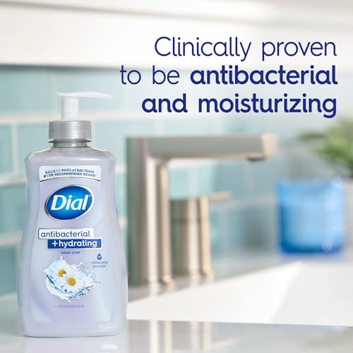 Dial Antibacterial Plus Hydrating Chamomile Liquid Hand Soap, 11oz (Pack of 4)