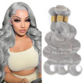 Grey Body Wave Hair Bundles 26 28 30 Inch | Brazilian Virgin Human Hair