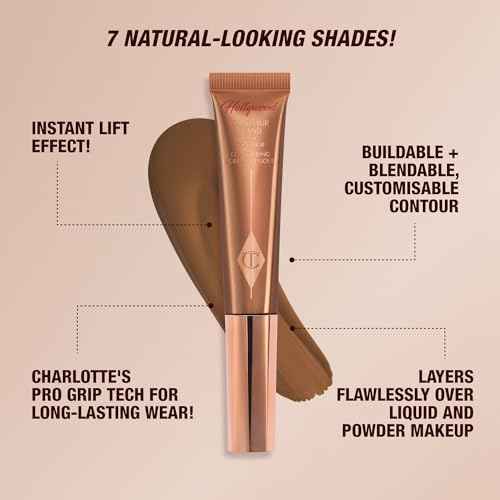 Charlotte Tilbury Hollywood Liquid Contour Wand - Easy-to-Use Contour Stick & Liquid Bronzer for Sculpting & Shaping - Leaves a Natural-Looking Sculpted Finish