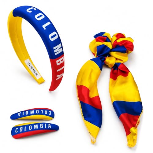 Colombia Flag Hair Accessory Set for Women - 4 Pieces