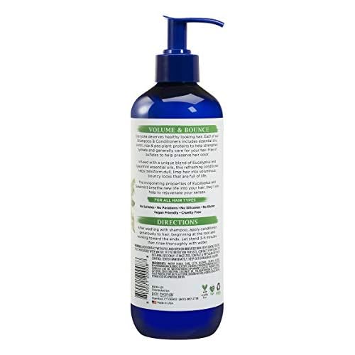 Dr Teal's Eucalyptus Spearmint Volume Bounce Essential Oil Conditioner Sulfate Free, 16 Fl Oz