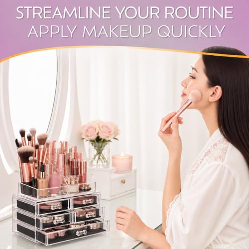 Brookstone Acrylic Makeup Organizer with Drawers