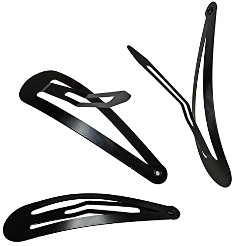 30 Pcs Large Metal Hair Clips - Black Snap Barrettes for Women & DIY Hairstyles