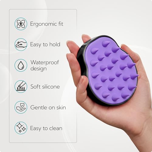 HEETA Hair Scalp Massager Brush 2 Pack, Soft Silicone