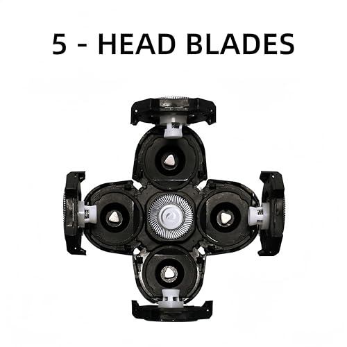 4PCS Shaver Replacement Blades for Head Shaver, 5 Blades Shaver Heads for Bald Men, Head and Face Electric Razor Heads, 2 Cleaning Brush
