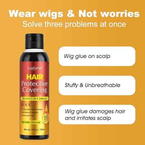 Quick Weave Protective Shield, Weave Glue for Quick Dry, Hair Protective Liquid Cap for Hair and Scalp Protection, Easy to Apply and Comfortable (6.oz,Black)