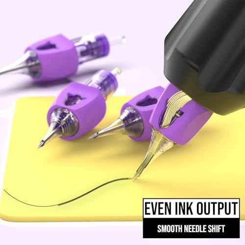 Wormhole Tattoo Needles, 50pcs Mixed Sizes Disposable Finger Ledge Tattoo Cartridge Needles #12 Standard 3RL 5RL 7RL 9RL 11RL Round Liner for Tattoo Machine Tattoo Gun Tattoo Supplies