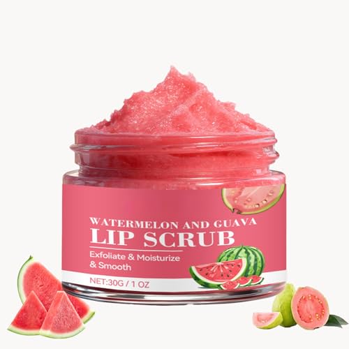 Watermelon Guava Lip Scrub – Sugar Exfoliator for Dry Lips, 30g