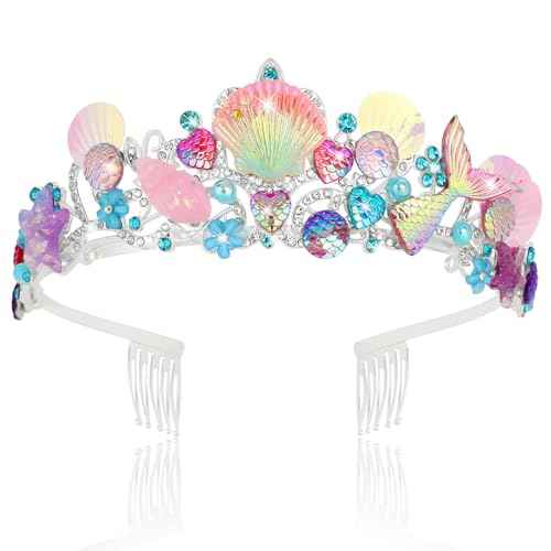 CIEHER Mermaid Tiara for Costume & Birthday Decorations