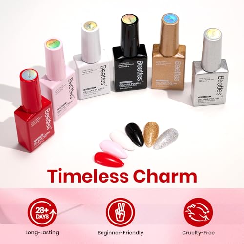 Beetles Timeless Charm 22Pcs HEMA-Free Gel Nail Polish Kit with UV Light