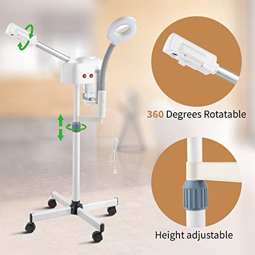 Winado 2-in-1 Facial Steamer with 5X Magnifying Light