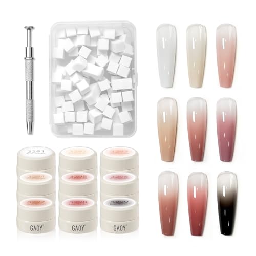 GAOY Ombre Gel Nail Polish Kit - 9 Colors Gradient & Aura Nail Art Set