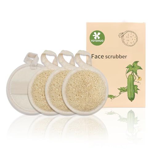 Natural Loofah Face Scrubber 4-Pack | Organic Exfoliating Pads