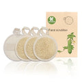 Natural Loofah Face Scrubber 4-Pack | Organic Exfoliating Pads