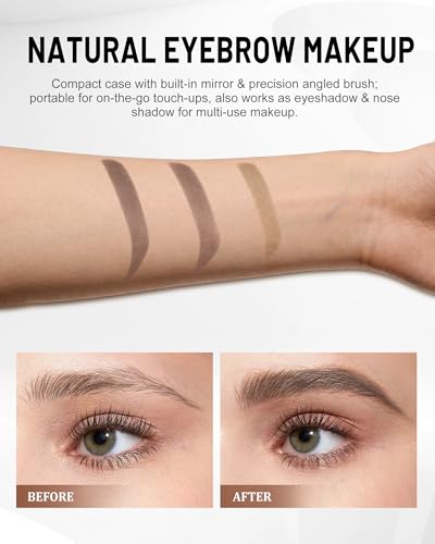 3-Color Eyebrow Powder Kit with Brush & Razor