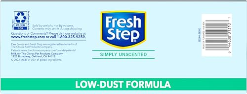 Fresh Step Clumping Cat Litter, Unscented, Long Lasting Odor Control Kitty Litter with Activated Charcoal, 14 lb