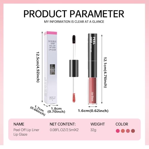 Peel-Off Lip Liner & Gloss Duo – Mocha Brown Waterproof Lip Tint
