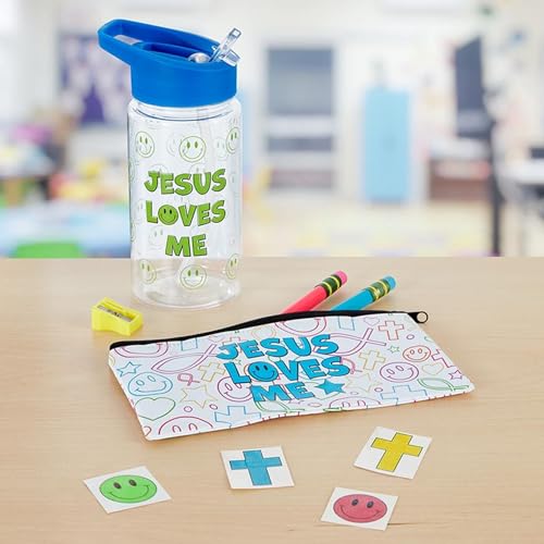 Jesus Loves Me Temporary Tattoo Set - 24 Faith-Inspired Designs