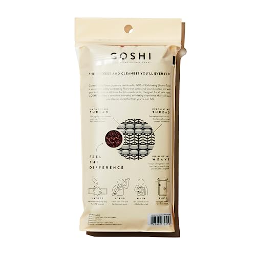 GOSHI Exfoliating Shower Towel Long Body Scrubber