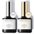 Modelones No Wipe Gel Top and Base Coat Set - Long Lasting 2-Piece Kit