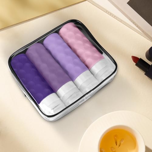 Silevoler TSA Approved Travel Bottles Set - 4 Pack, 3oz Silicone Toiletry Containers with Leak-Proof Design