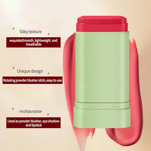 3-in-1 Blush Stick Set - Pink, Red & Coral for Cheeks, Lips & Eyes