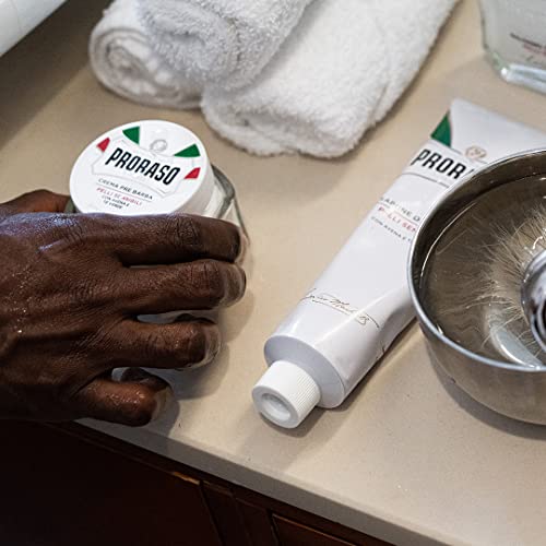 Proraso Pre Shave Conditioning Cream - Oatmeal & Green Tea - Nourishing & Gentle Formula for Sensitive Skin - Premium Italian Pre Shave Cream - 3.6oz