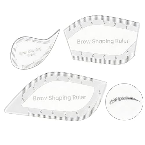 3pcs Eyebrow Mapping Ruler Set - Teardrop, Leaf & Half Leaf