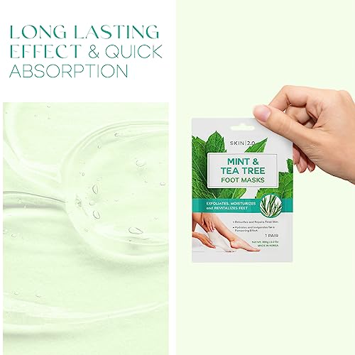 Tea Tree & Mint Foot Masks - Soothing Hydration & Exfoliation - 3 Pairs