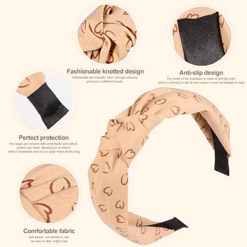 Headbands for Women Girls - 6PCS Stylish Top Knotted Headbands - Knotted Headband for Women - Head Bands Wide Hairband Hair Accessories