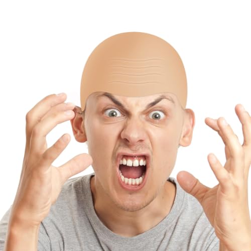 Latex Bald Cap with Nylon Wig Cap Set for Cosplay