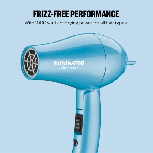 BaBylissPRO Nano Titanium Travel Hair Dryer 1000W