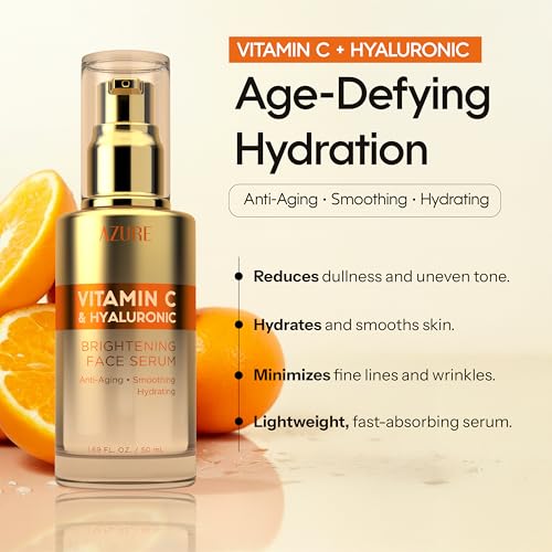 Azure Vitamin C Serum for Face with Hyaluronic Acid ? Hydrating & Revitalizing Formula For Dry, Dull, Aging Skin ? Dermatologist Tested, Anti-Aging, Korean Skin Care ? Vegan Clean Beauty ? 1.69 Fl Oz
