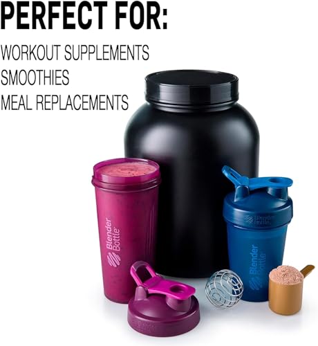 BlenderBottle Classic Shaker Bottle Perfect for Protein Shakes and Pre Workout, Colors May Vary, 28 Ounce (Pack of 2)