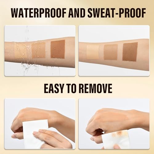 Waterproof Body Makeup Concealer with Brush - Long Lasting, No Transfer, All Skin Tones, 100ML Bronze