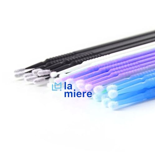 LA MIERE 400Pcs Microbrush Applicators Fine 2.0mm Pink Bendable Disposable Micro Brushes
