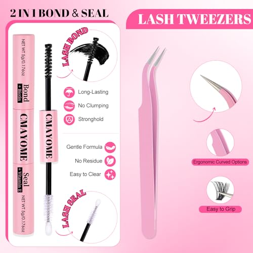240Pcs Lash Clusters Kit 30D 40D with Bond & Tweezers