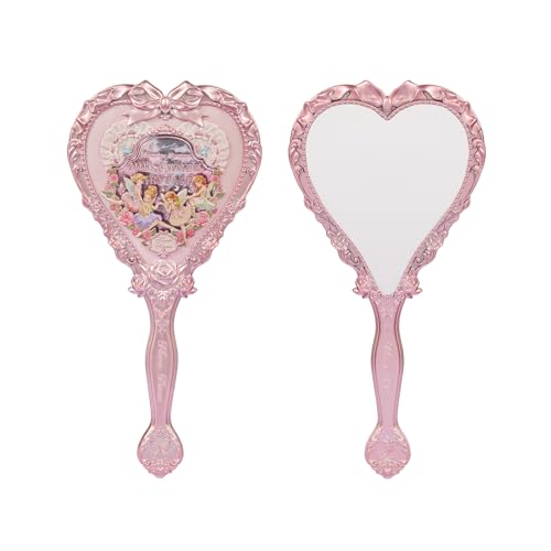 Flower Knows Heart-Shaped Hand Mirror, Vintage Princess Design