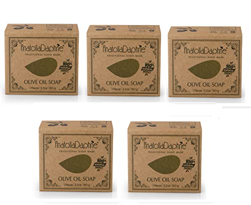 Olive Oil Soap Bar - Handmade 100% Pure Natural & Vegan (5 Bars)