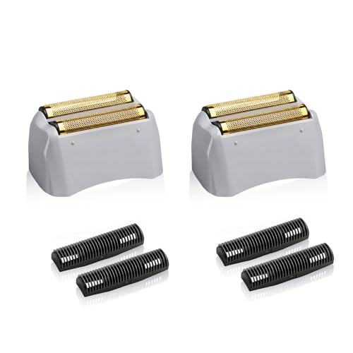 2 Pack Pro Shaver Replacement Foil and Cutters Compatible with andis 17150(TS-1)/17155/17200 Shaver ProFoil Lithium Replacement Golden