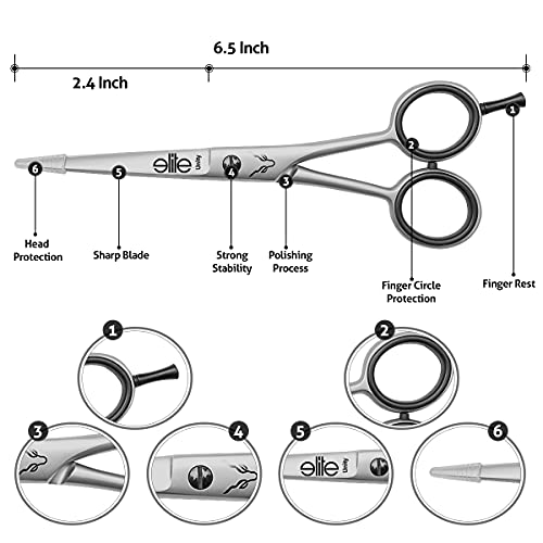 Elite Unity Professional Hair Scissors - 6.5 Inch J2 Stainless Steel Barber Scissors with Razor Edge for Your Grooming - Premium Hair Cutting Scissors for Men and Women -Ideal for Home and Salon Use.